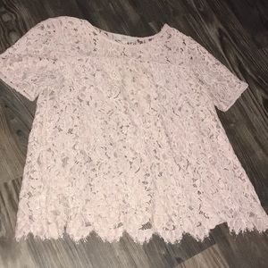Loft Lace Blouse Blush